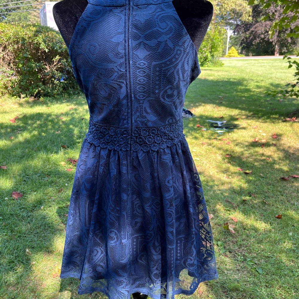 Charlotte Russe Blue Patterned Mini Dress - Picture 4 of 5